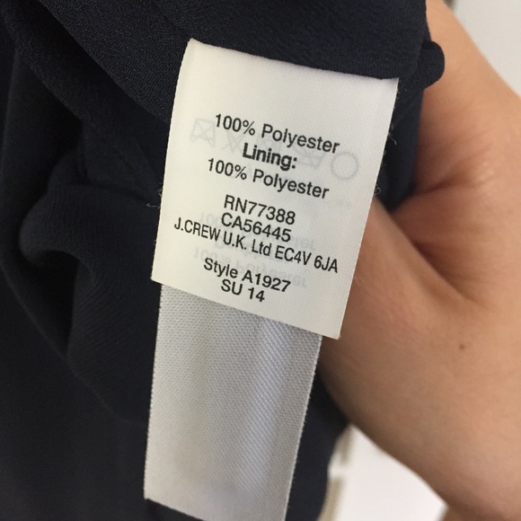 NWT - J.Crew Scallop Hem Faux Wrap Crepe Dress Navy Blue - Size : 00 - Picture 9 of 9